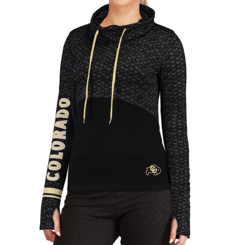 Colosseum Women's Colorado Buffaloes Cowl Neck Pullover Hoodie - L - EUC